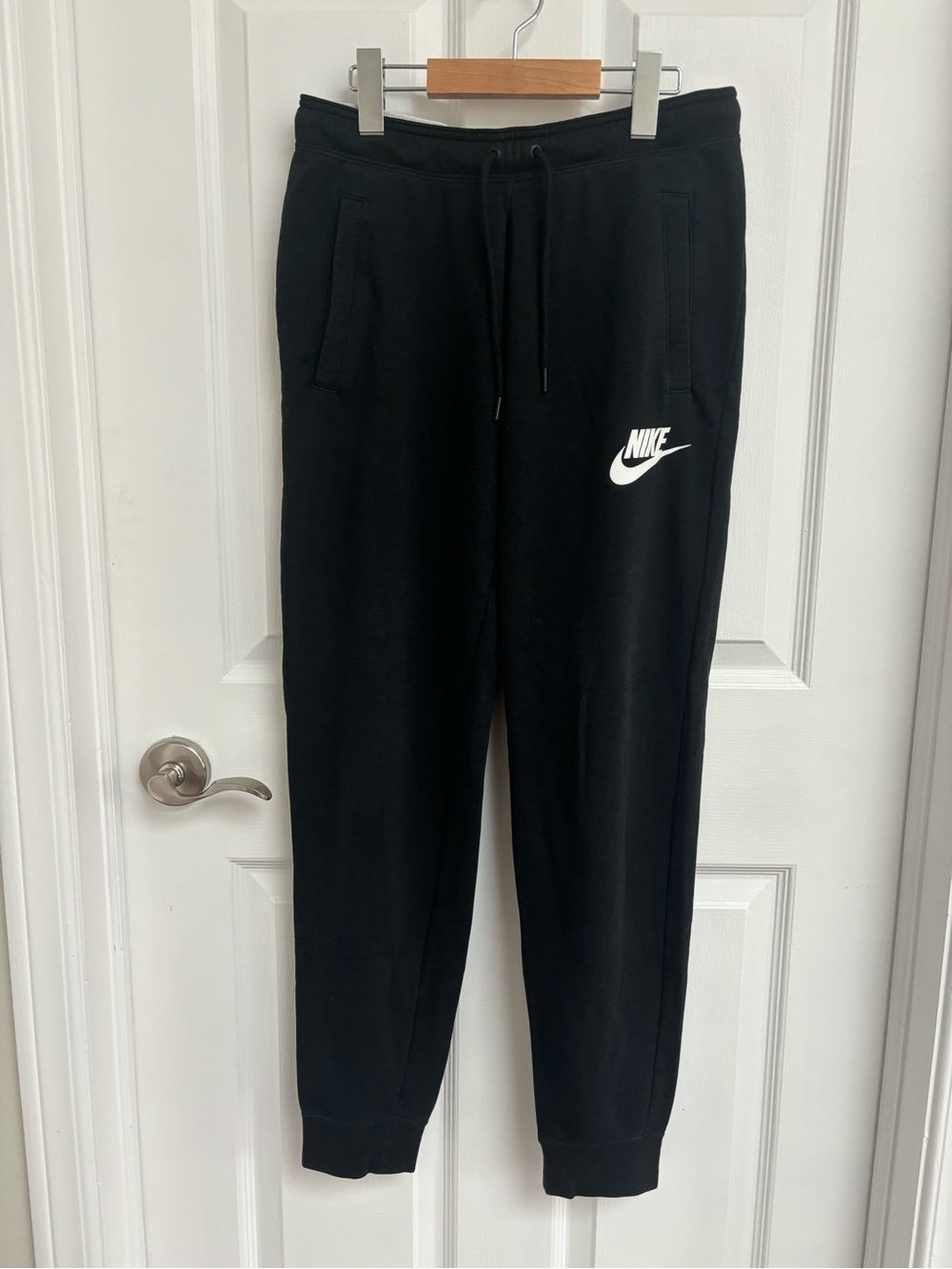 Nike Black Joggers with White 'Just Do It' Waistband